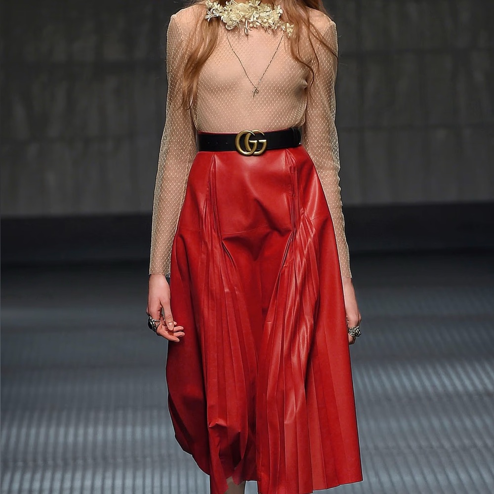 Gucci GG black leather belt